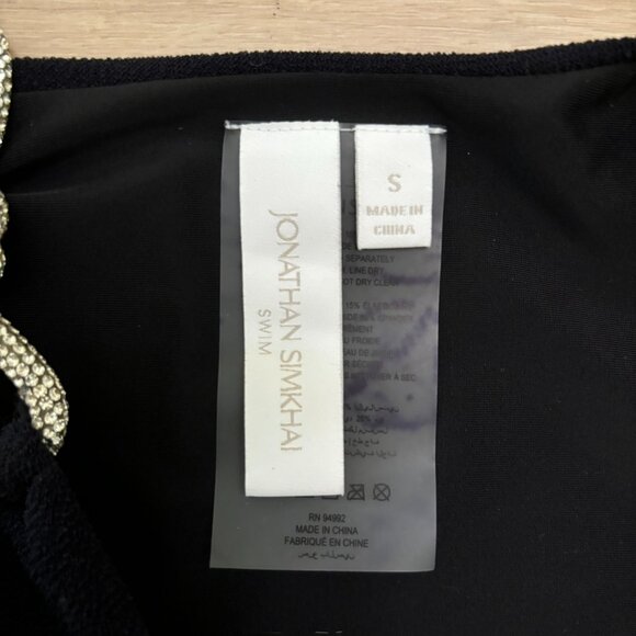 JONATHAN SIMKHAI Darien Diamante Strap Crystal Knot Tie Bikini Bottom - Picture 4 of 4